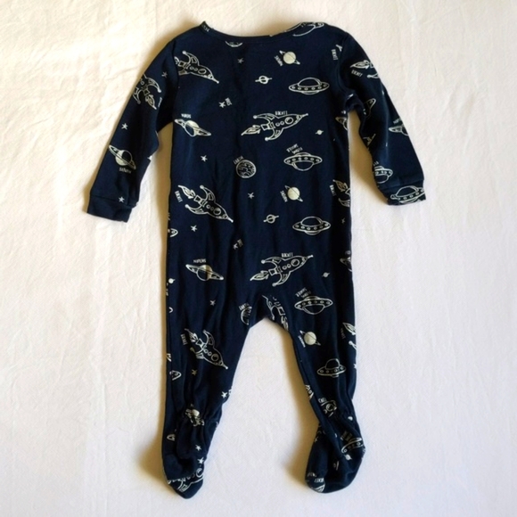 joe fresh space print cotton snap footie sleeper pajamas 3-6 months baby - Picture 5 of 5